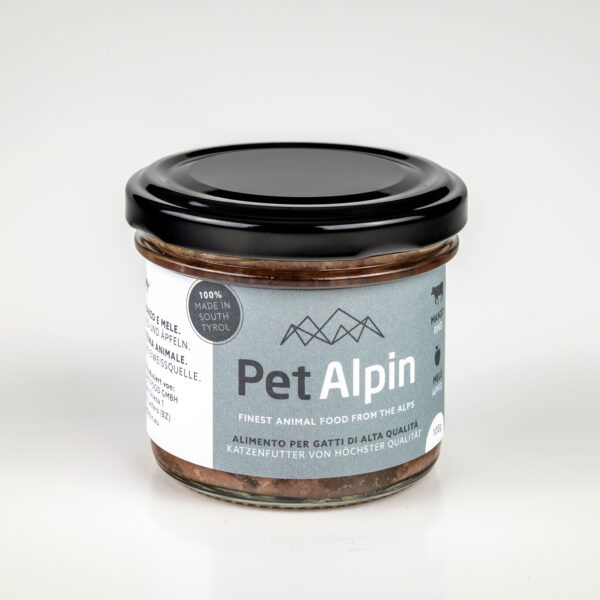 PetAlpin - Nassfutter für Katzen mit Rind und Apfel - 100g